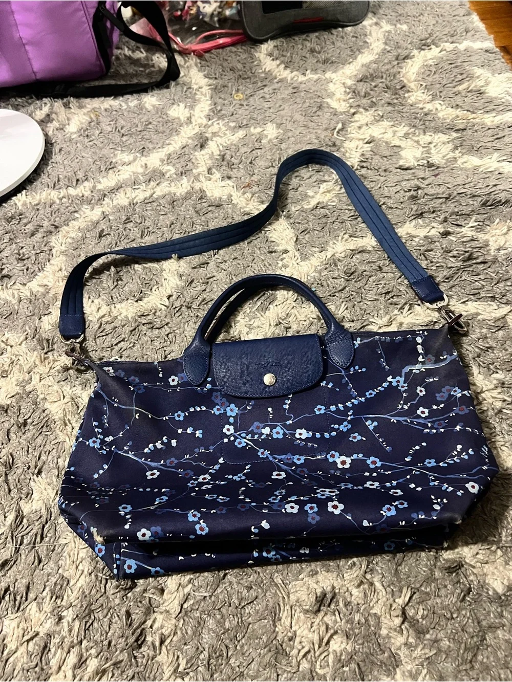 Longchamp Le Pliage Neo Sakura Large Satchel – Fair Condition